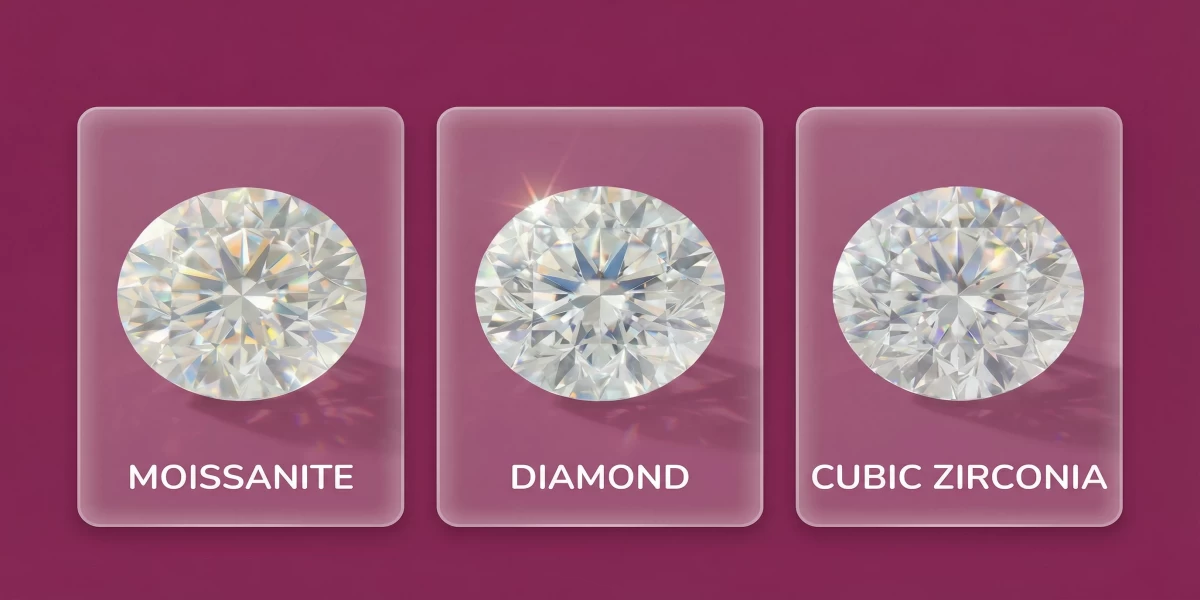 Moissanite vs Diamond vs Cubic Zirconia