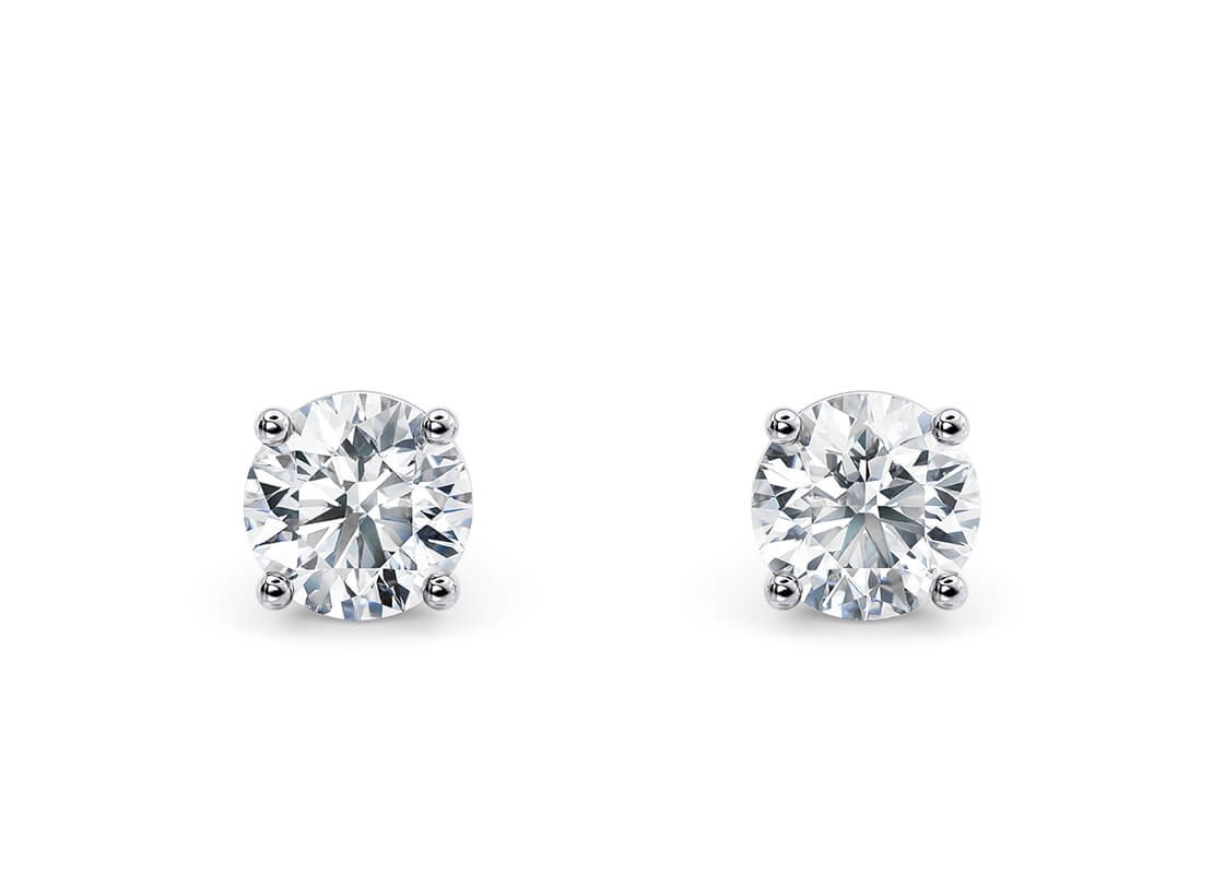 Diamond Earrings | Round Cut Stud | D_S021